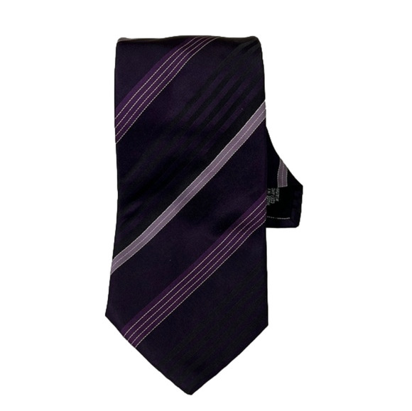 Hugo Boss Navy tie with Purple Stripe Men's Cravate Neck Tie - Picture 1 of 6